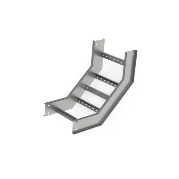 Curva 90G Vertical 38x38 Galvanizada a Fogo Interna para Leito 400x100 mm com Aba Externa Chapa 18/18