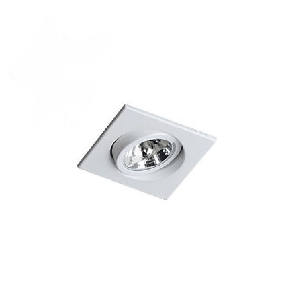 Spot Embutir Alumínio 50W Direcionável para Lâmpada AR70 Branco Quadrado (s/Lampada)