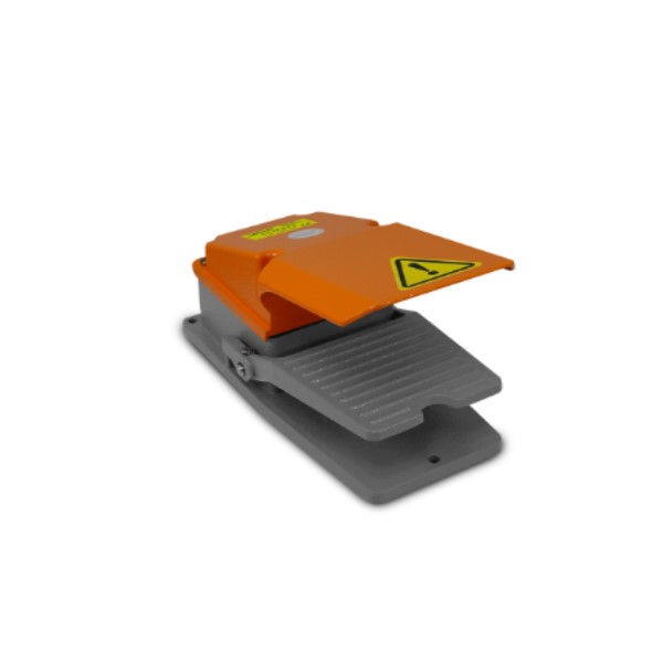 Interruptor Metálico Sobrepor Pedal Industrial 10A-250VCA 1NAF Liga/Desliga Amarelo com Capa Proteção IP 66