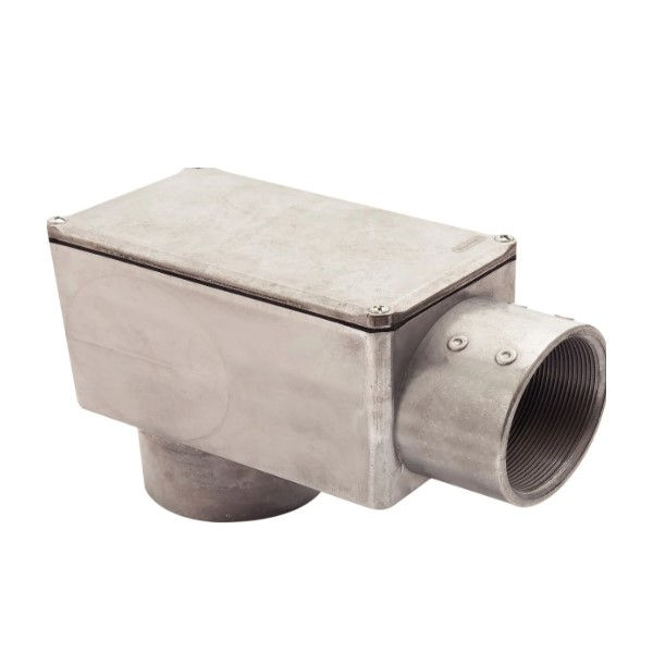 Condulete Alumínio Tipo LB 3" com Rosca BSP com Tampa sem Vedação Cinza sem Pintura IP54
