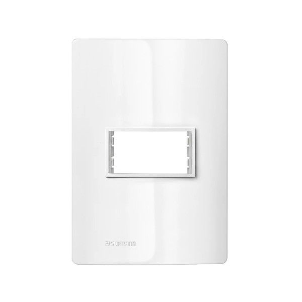 Placa PVC para 1 Módulo 4x2 Branca Linha Revita com Suporte