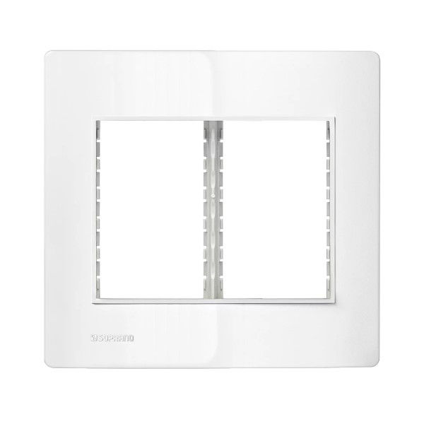Placa PVC para 6 Módulos 4x4 Branca Linha Revita com Suporte