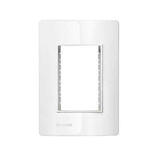 Placa PVC para 3 Módulos 4x2 Branca Linha Revita com Suporte