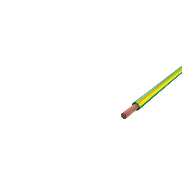 Cabo Cobre Isolado PVC 70G 750V 1x 6,00 mm² Flexível Verde/Amarelo NBR 247-3 Classe 5