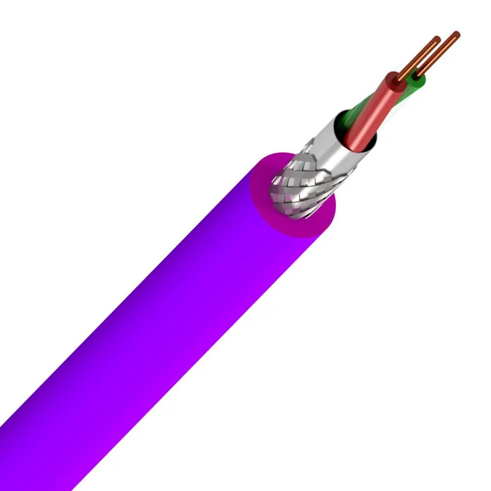 Cabo Cobre Isolado PVC 70G 1 PAR 22AWG PROFIBUS Blindado Violeta NM 280 Classe 1 (C/FITA de Aluminio+Malha)