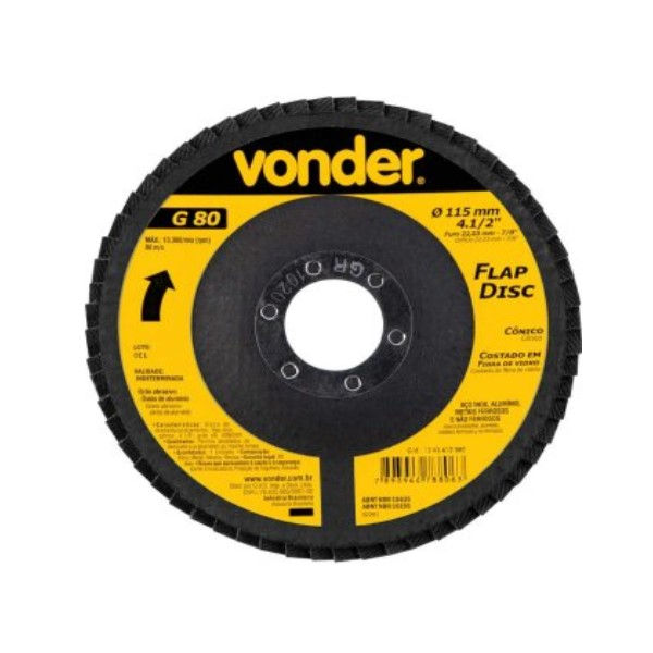 Disco Flap Desbaste/Acabamento 4.1/2"-115 mm GR80