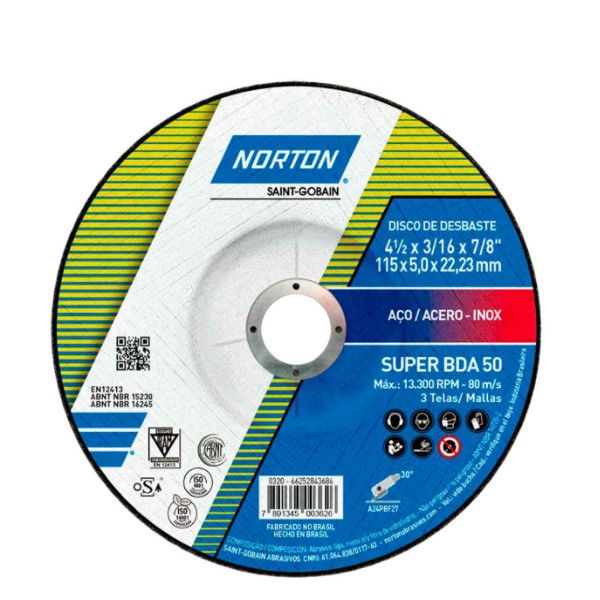 Disco Desbaste para Metal 115,0x5,0x22,23 mm BDA-50