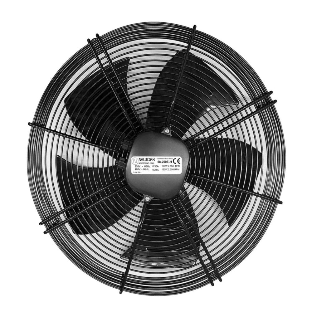 Exaustor Industrial Redondo Axial 120W 275x76 mm 220/380VCA com Grade 2550 RPM Preto