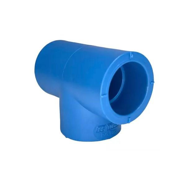 Te PPR Fêmea/Fêmea/Femea 32 mm Industrial Azul