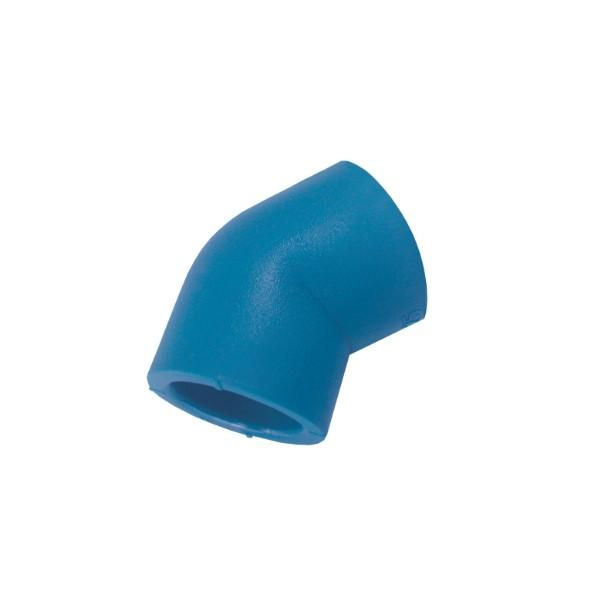 Joelho PPR 45G Fêmea/Fêmea 25 mm Industrial Azul