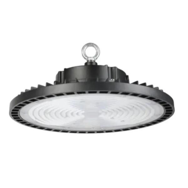 Luminária Industrial Led Sobrepor Redonda Highbay UFO 100W Alumínio 16000 lm 5500K Preta Bivolt IP65 30.000H