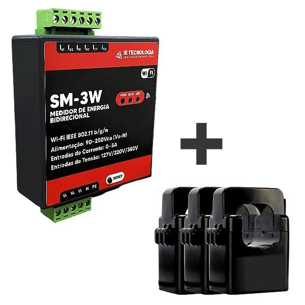 Kit Medidor Energia Trifásico Bidirecional SM-3W+3TCS