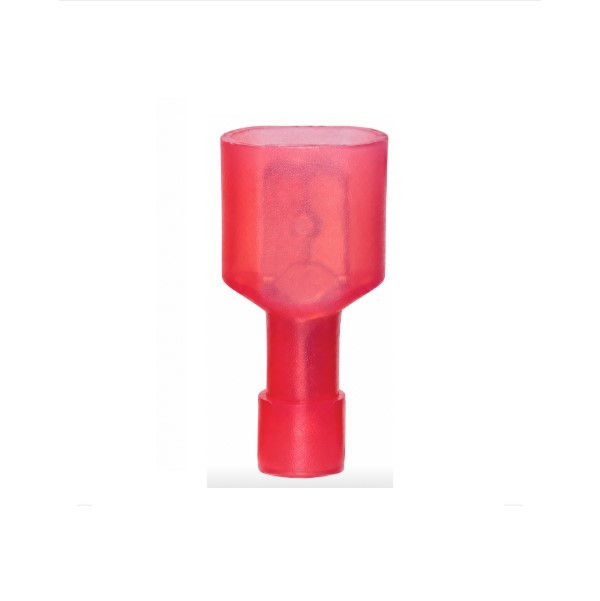 Terminal Cobre Estanhado a Compressão Macho Isolado Total 1,50 mm² Vermelho