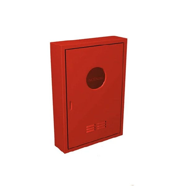 Caixa Sobrepor 900x600x300 mm Porta com Visor Vermelha para 2 Mangueiras 15 M com Pingadeira