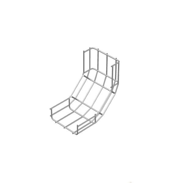 Curva 90G Vertical Galvanizada a Fogo Interna para Eletrocalha Aramada 200x100 mm 3/16"