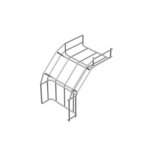 Curva 90G Vertical Galvanizada a Fogo Externa para Eletrocalha Aramada 200x100 mm 3/16"