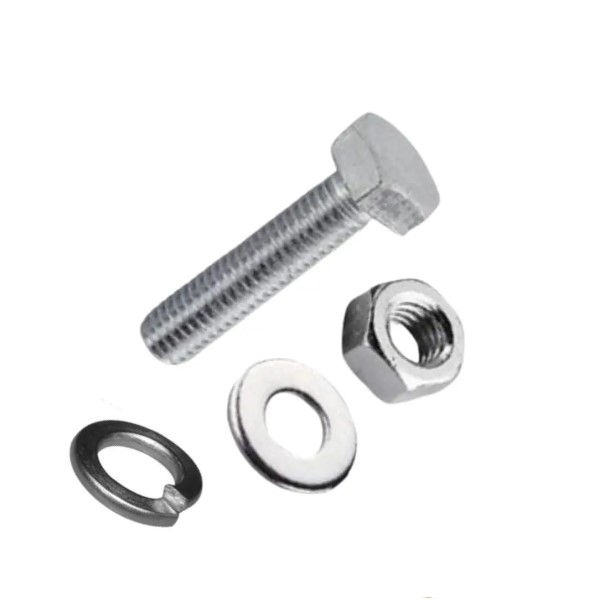Parafuso Cabeça Sextavada Zincado M16x80 mm com Arruela e Porca