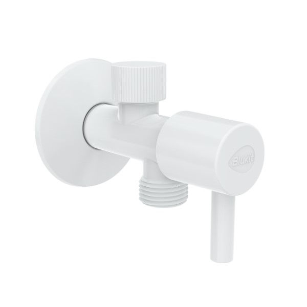 Registro ABS 1/4 de Volta para Ducha Higiênica Rosqueável 1/2 BSP Branco Água Fria e Quente