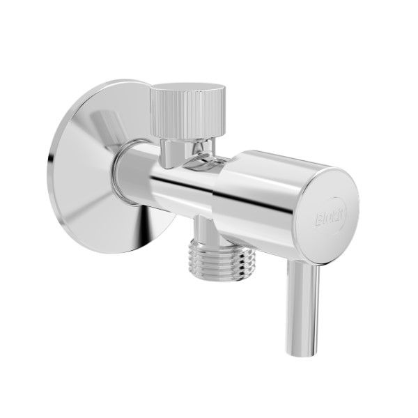 Registro ABS 1/4 de Volta para Ducha Higiênica Rosqueável 1/2 BSP Cromado Água Fria e Quente