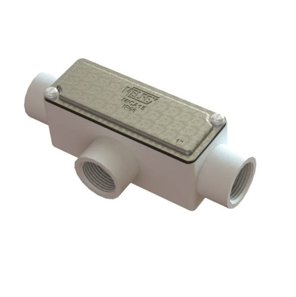 Condulete Alumínio Prova de Tempo Tipo LR 1/2" com Rosca NPT com Tampa sem Vedação IP66