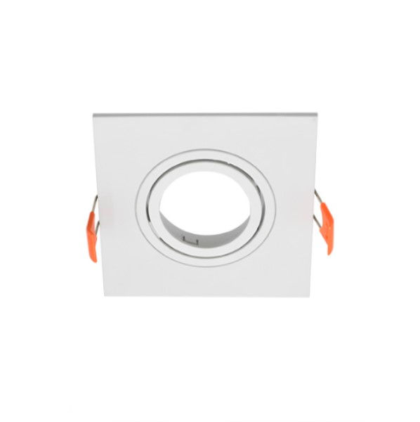Spot Embutir PVC 9W Direcionável para Lâmpada LED MR16 Branco Quadrado 102x102x20 mm MR16 (s/Lampada)