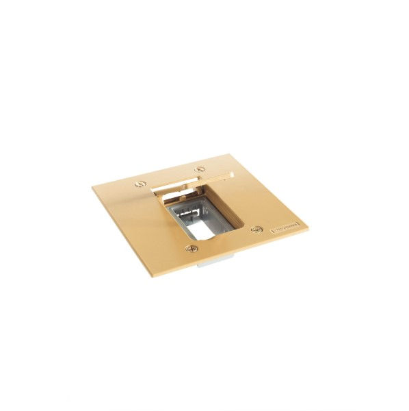Placa Piso Alumínio para 1 Posto Modular 4x4 Dourada