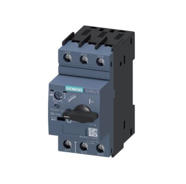 Disjuntor Motor Tripolar 3RV2021 7,00-10,00A Classe 10 com Acionamento Rotativo DIN S0 Conexão para Parafuso