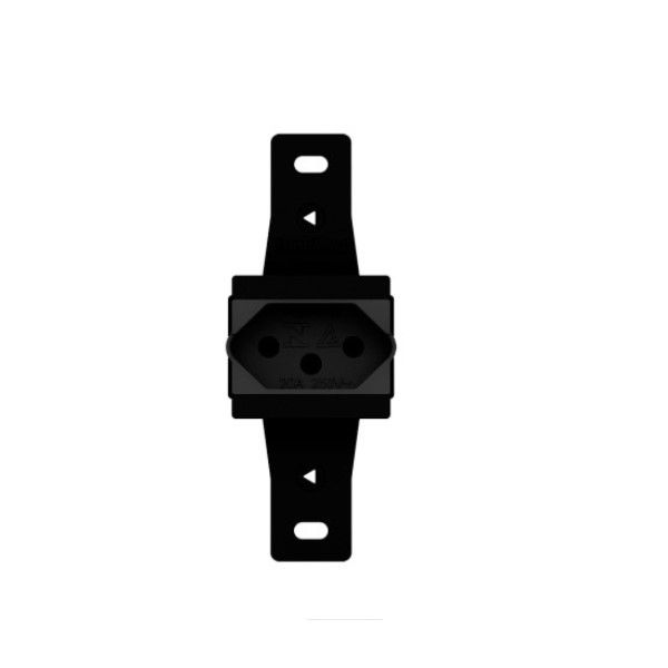 Tomada NBR 2P+T Simples Embutir Horizontal 10A/250VCA 2 Funções Preta Linha Tradicional sem Placa (p/Condulete)