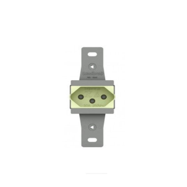 Tomada NBR 2P+T Simples Embutir Horizontal 10A/250VCA 2 Funções Fosforescente Linha Tradicional sem Placa (p/Condulete)