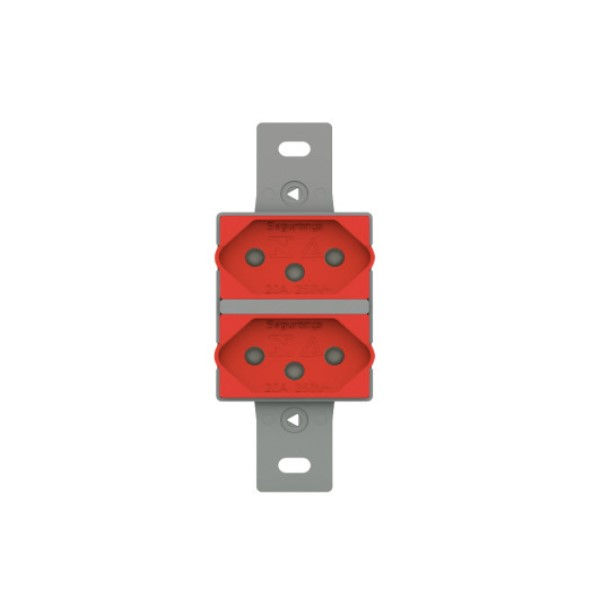 Tomada NBR 2P+T Dupla Embutir Horizontal 10A/250VCA 3 Funções Vermelha Linha Tradicional sem Placa (P/ Condulete)