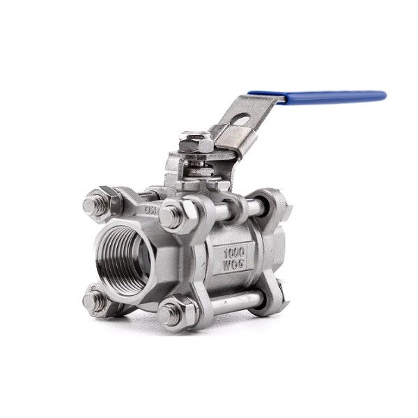 Válvula Aço Carbono Esfera Tripartida Passagem Plena 3/4" com Alavanca com Rosca BSP