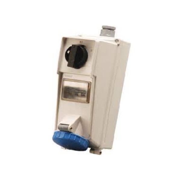 Tomada Alumínio 2P+T 6 Horas Sobrepor Industrial 16A/220VCA A Azul Surelock Steck