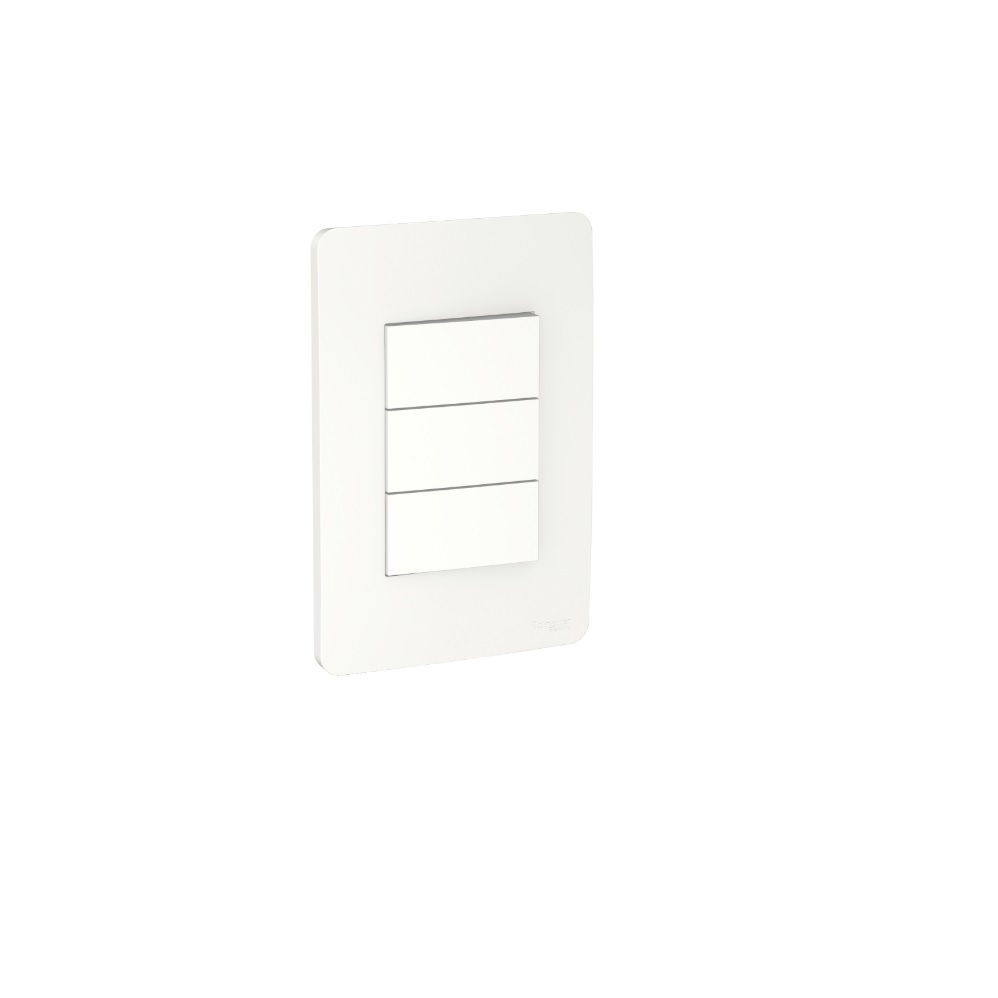Interruptor Embutir 3 Teclas Simples Horizontal 10A/250VCA 4x2 Branco Linha Essence Orion com Placa