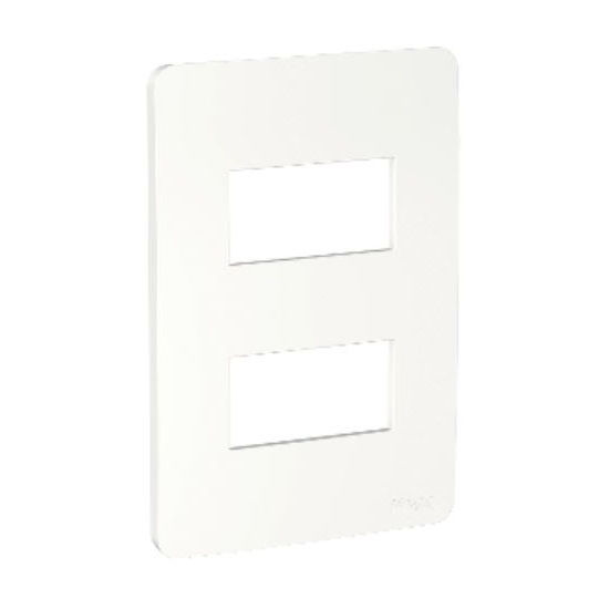 Placa PVC para 2 Módulos Distanciados 4x2 Branca Linha Essence Orion