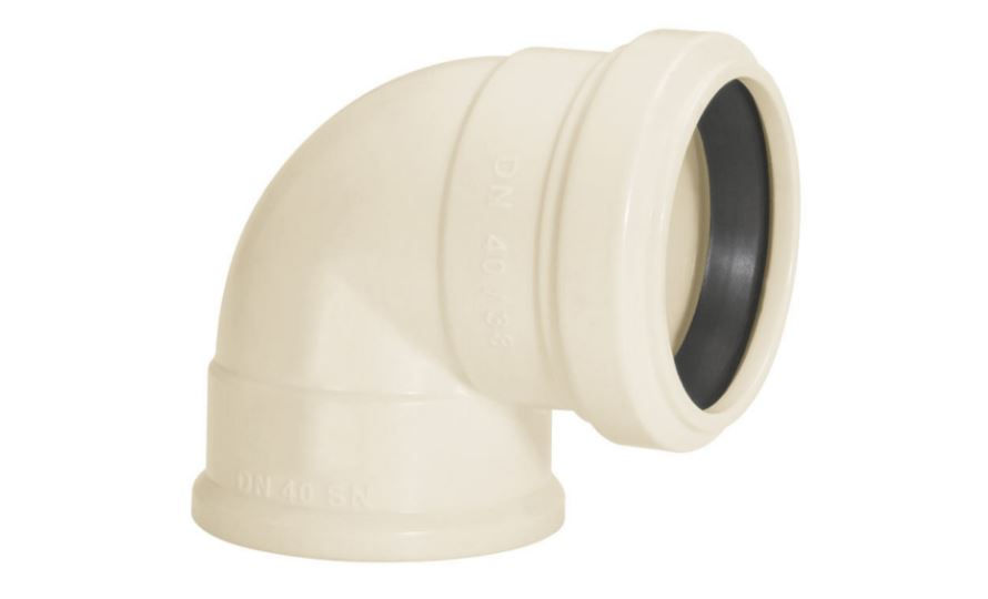 Joelho PVC 90G com Jebi 40x38 mm Classe 8 Branco Esgoto