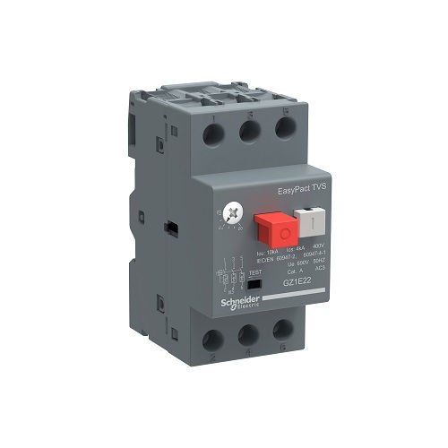 Disjuntor Motor Tripolar GZ1E 20,00-25,00A Classe 10 Acionamento para Botão Impulso DIN Tesys-e Conexão para Parafuso