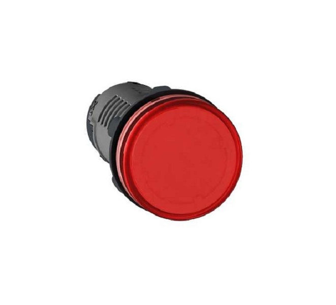 Sinaleiro Led PVC Monobloco Lente Lisa com LED 22 mm 220VCA Vermelho