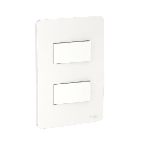 Interruptor Embutir 2 Teclas Paralelas Horizontal 10A/250VCA 4x2 Branco Linha Essence Orion com Placa