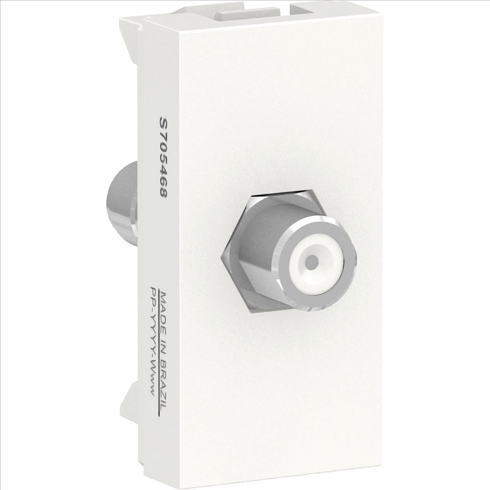 Módulo Módulo Tomada Antena TV Coaxial 75OHMS Tipo F PVC Branco Linha Essence Orion