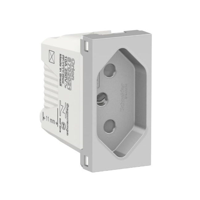 Módulo Módulo Tomada NBR 2P+T 20A/250VCA PVC Alumínio Metalizado Linha Aluminium Orion