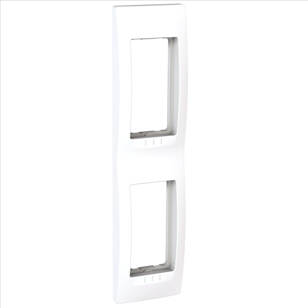 Placa PVC para 2 Módulos Branca Única PLUS com Suporte