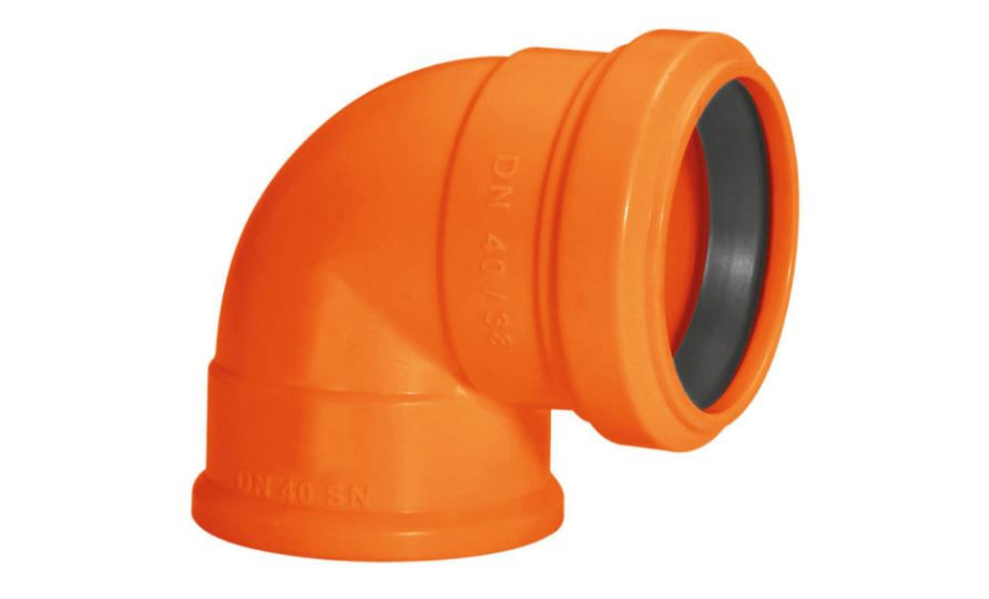 Joelho PVC 90G com Jebi 40x38 mm Silentium Laranja Esgoto