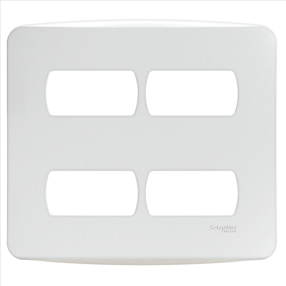 Placa PVC para 4 Módulos Distanciados 4x4 Branca Linha Miluz