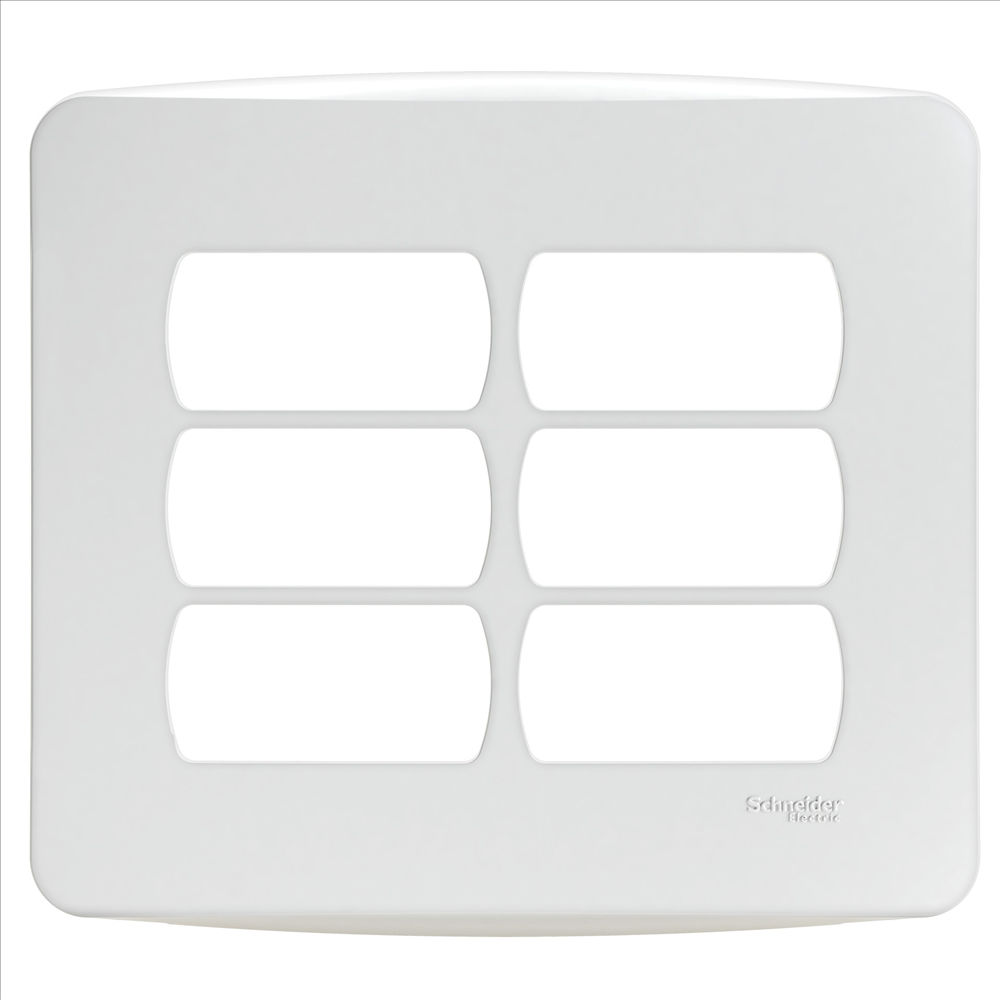 Placa PVC para 6 Módulos Distanciados 4x4 Branca Linha Miluz