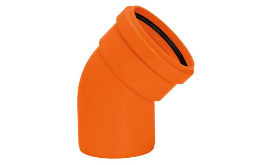 Joelho PVC 45G 50 mm Silentium Laranja Esgoto