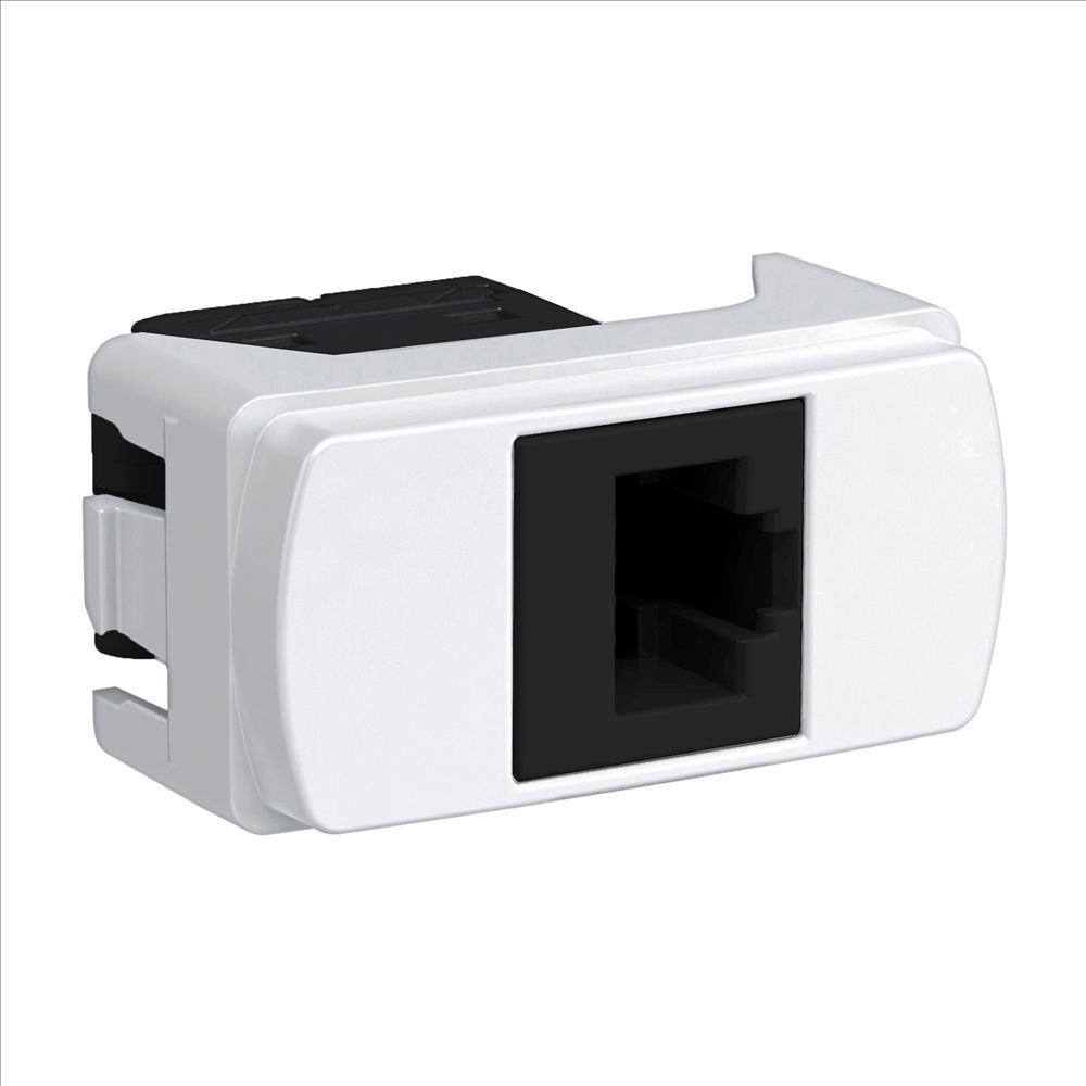 Módulo Módulo Tomada RJ45 8 Fios CAT5E PVC Branco Linha Miluz