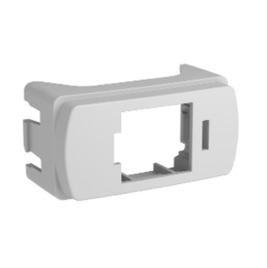 Módulo Módulo Frontal para Conector RJ45 sem Conector PVC Branco Linha Miluz (Embalagem com 2 Pecas)