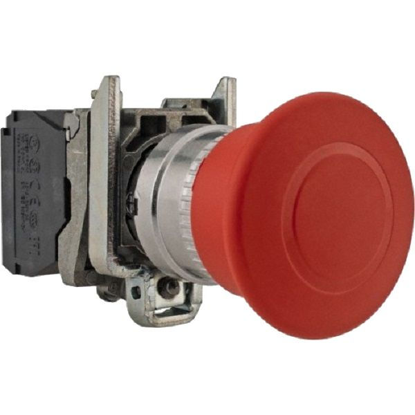 Botão Botão PVC Emergência 22,00 mm VM Aro Cromado com Elemt 1NF Opaco Empurra Puxa