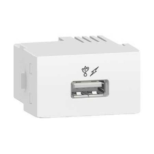 Módulo Módulo Carregador USB 2.0 1,0A 127/220VCA PVC Branco Linha Decor