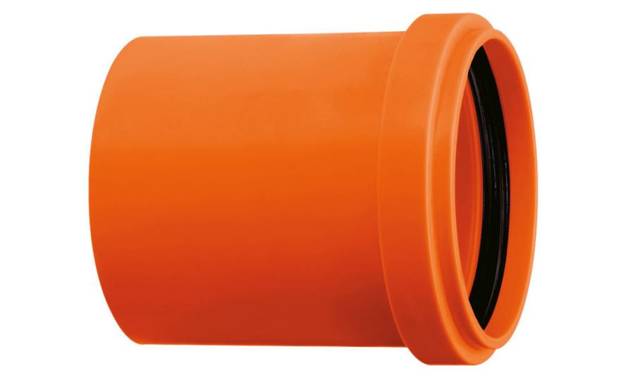 Luva PVC Simples 50 mm Silentium Laranja Esgoto